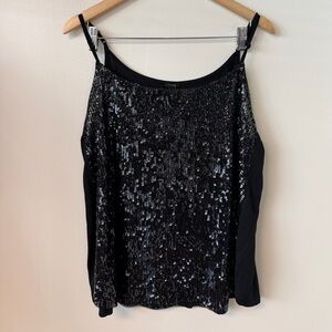 J. Crew Black Sequin Tank Top